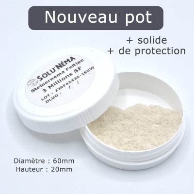 Solunema jar for nematodes (3, 5 and 10 million)