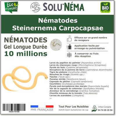 10 εκατομμύρια νηματώδεις Steinernema Carpocapsae (SC).